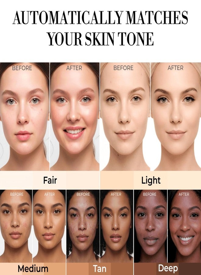 LUMINESS Liquid Mirage 3PC Kit - Color Changing Foundation with SPF 50 Primer & Makeup Brush, Hydrating & Lightweight Face Makeup, 4 in 1 Liquid Foundation, Concealer & Moisturizer (02 Medium) - Image 4